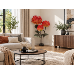 Decorațiune LED florală Floarea de foc 1,5 m - 3 flori