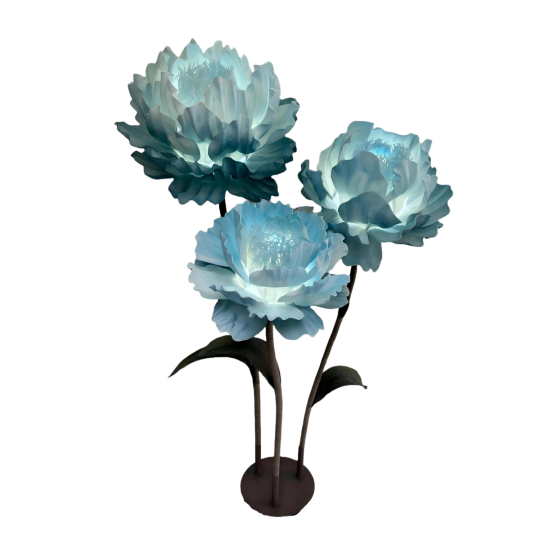 Decorațiune florală LED Bujor 1,5 m - 3 flori