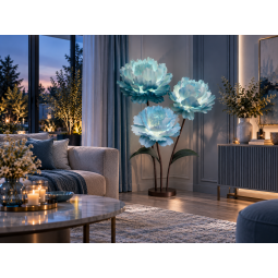 Decorațiune florală LED Bujor 1,5 m - 3 flori