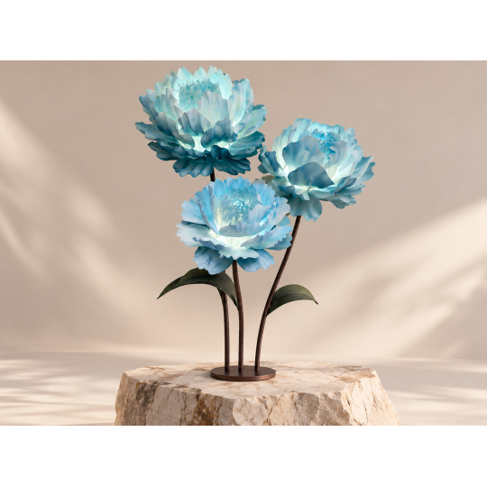 Decorațiune florală LED Bujor 1,5 m - 3 flori