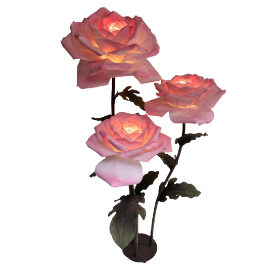 Decorațiune florală LED Trandafir 1,8 m - 3 flori