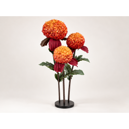 Decorațiune florală LED Crizantemă 1,5 m - 3 flori