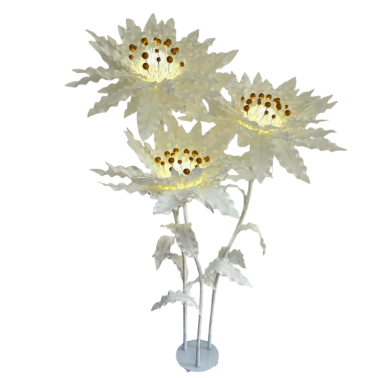 Decorațiune florală LED Floare stelară 2,1 m - 3 flori