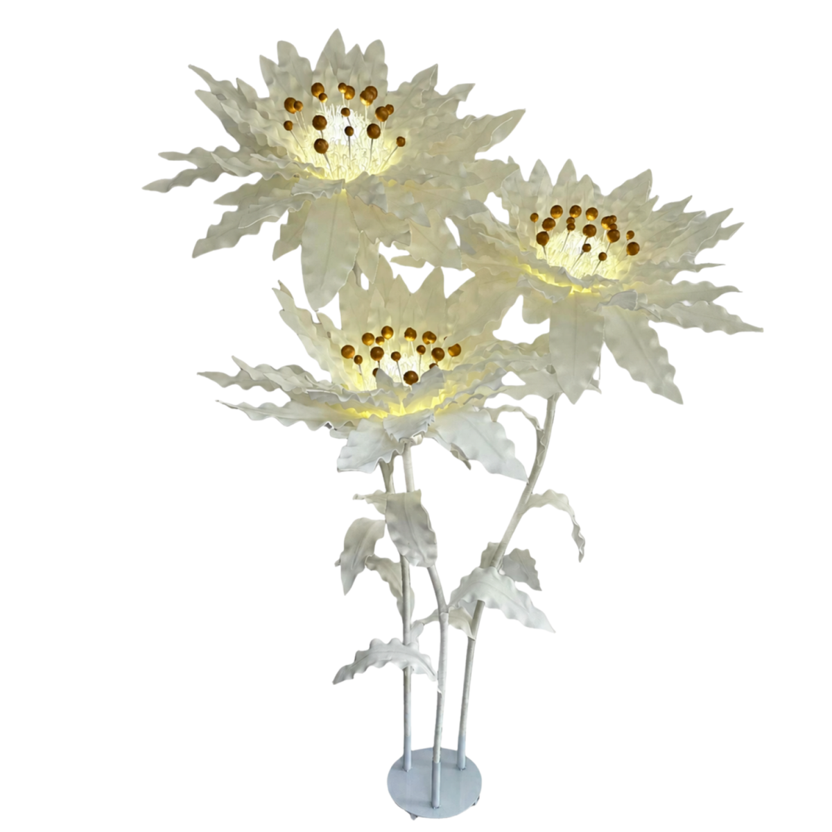 Decorațiune florală LED Floare stelară 2,1 m - 3 flori
