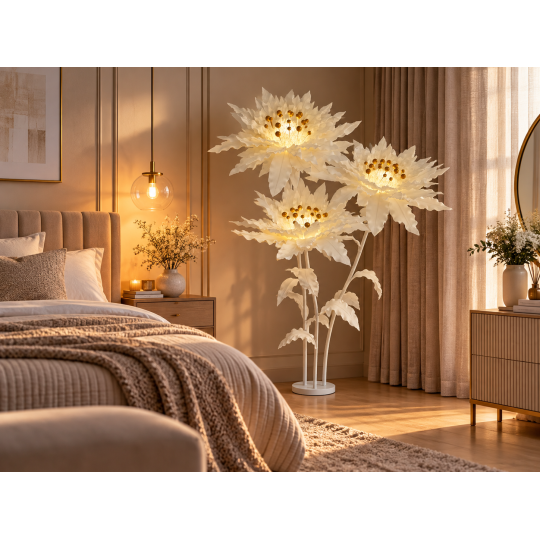 Decorațiune florală LED Floare stelară 2,1 m - 3 flori