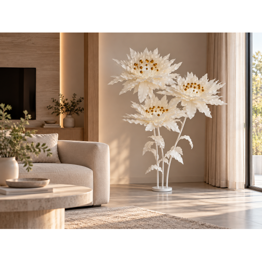 Decorațiune florală LED Floare stelară 2,1 m - 3 flori
