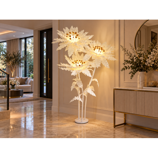 Decorațiune florală LED Floare stelară 2,1 m - 3 flori