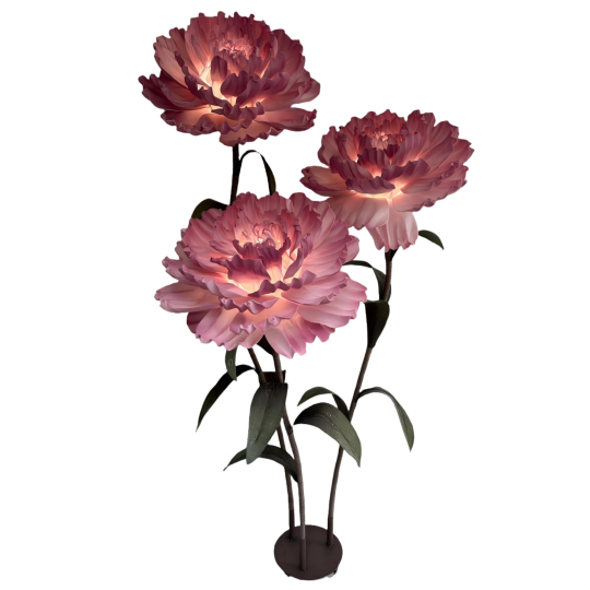 Decorațiune florală LED Bujor 2,1 m - 3 flori