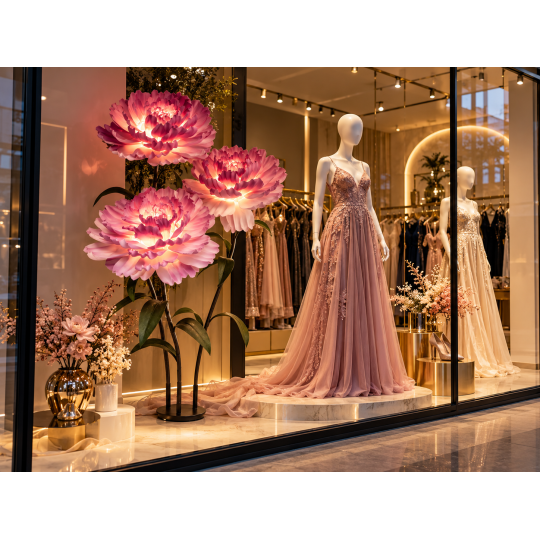 Decorațiune florală LED Bujor 2,1 m - 3 flori