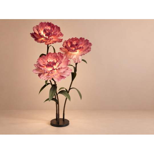Decorațiune florală LED Bujor 2,1 m - 3 flori