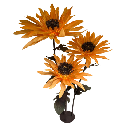 LED decorațiune florală Floarea-soarelui 1,8 m - 3 flori