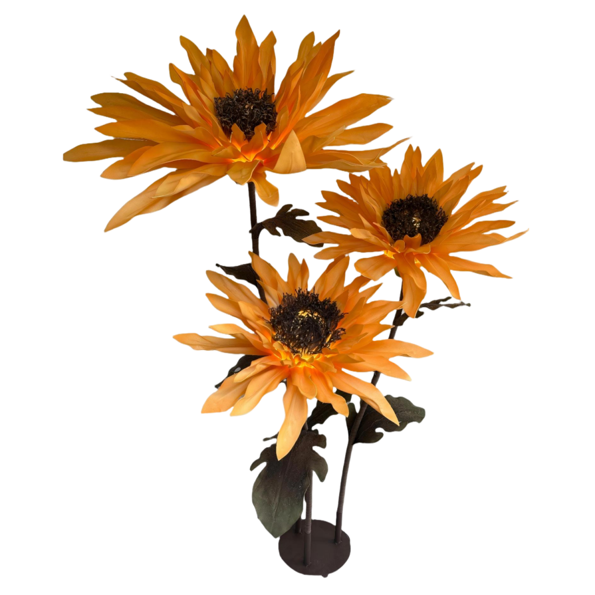 LED decorațiune florală Floarea-soarelui 1,8 m - 3 flori