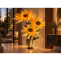 LED decorațiune florală Floarea-soarelui 1,8 m - 3 flori