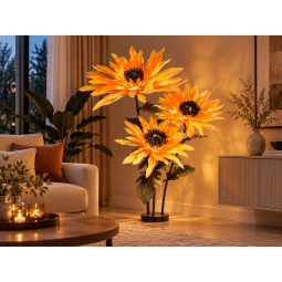 LED decorațiune florală Floarea-soarelui 1,8 m - 3 flori
