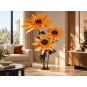 LED decorațiune florală Floarea-soarelui 1,8 m - 3 flori