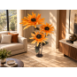 LED decorațiune florală Floarea-soarelui 1,8 m - 3 flori