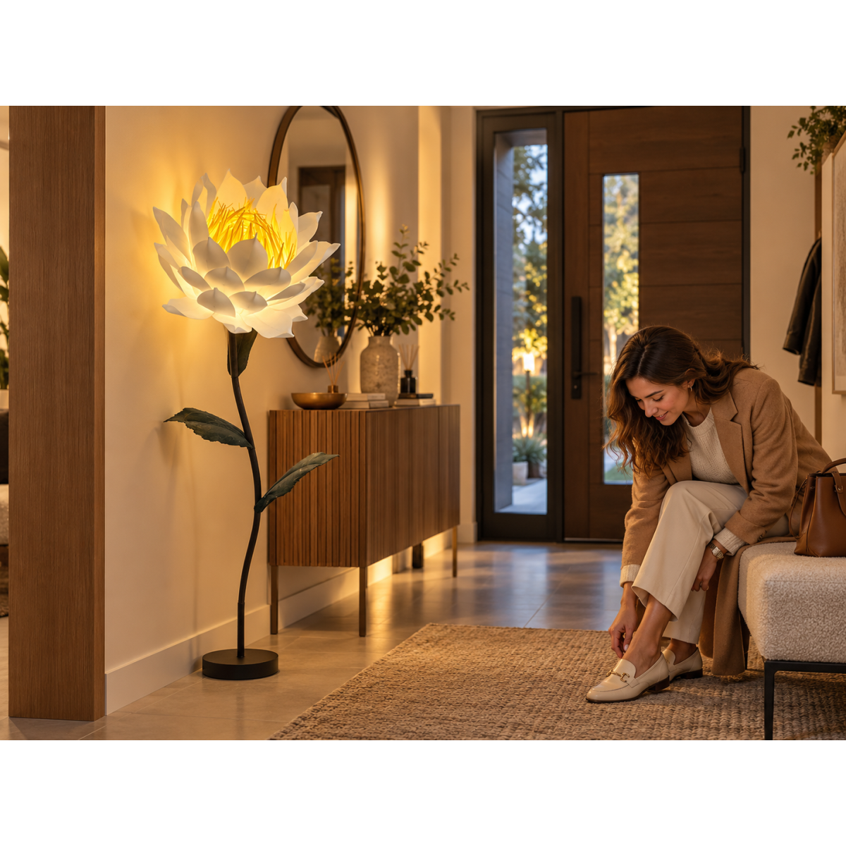 Decorațiune florală LED Magnolie 1,5 m
