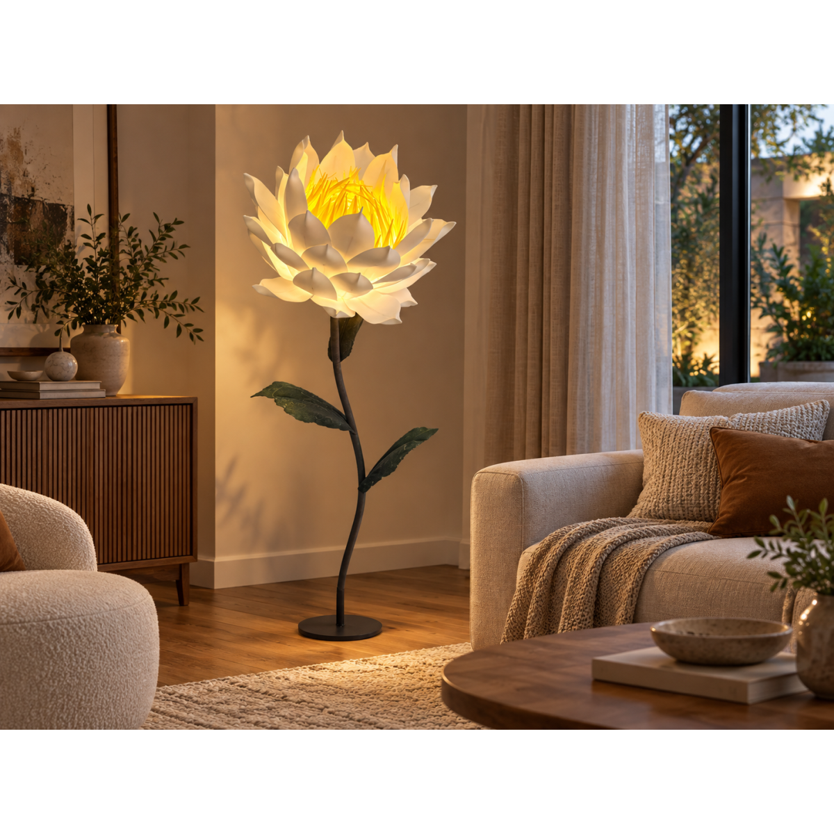 Decorațiune florală LED Magnolie 1,5 m