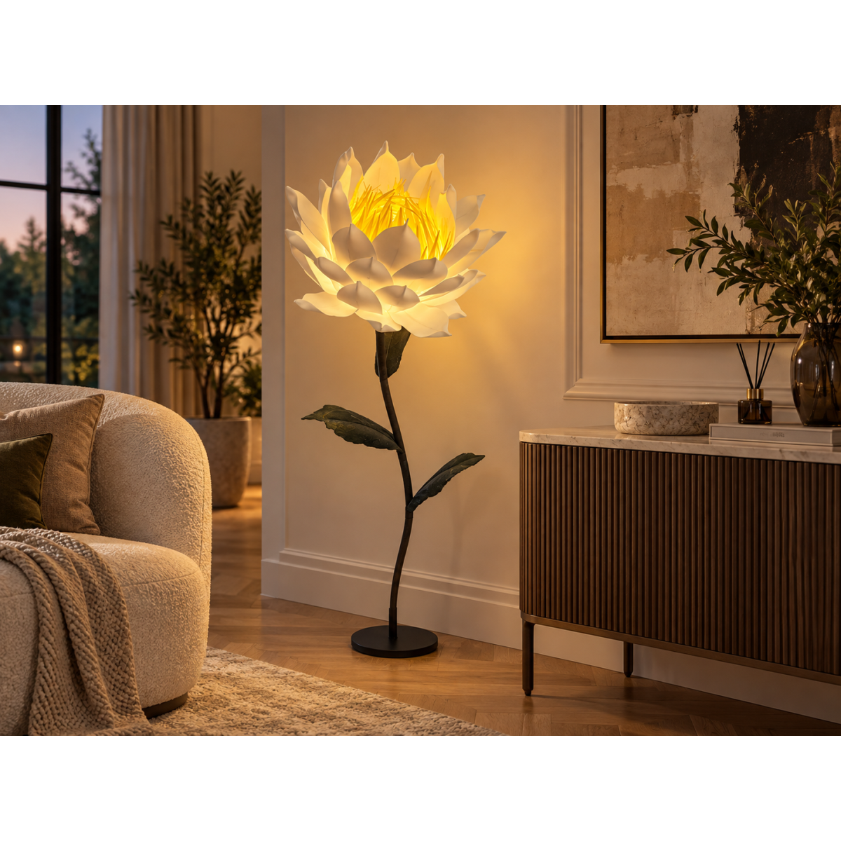 Decorațiune florală LED Magnolie 1,5 m