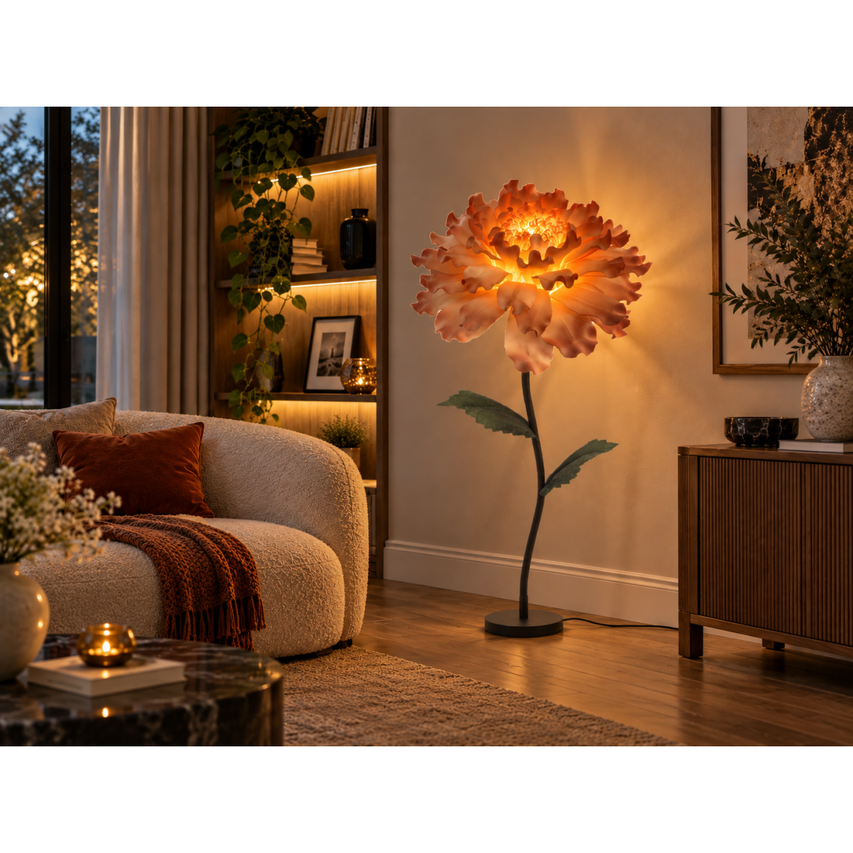 LED decorațiune florală Bujor de copac 1,5 m