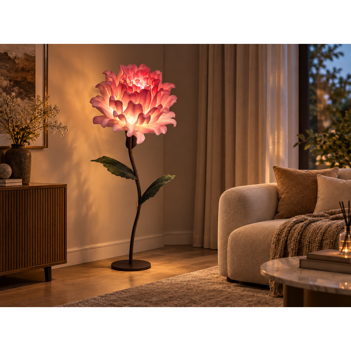 Decorațiune florală LED Suculent 1,5 m