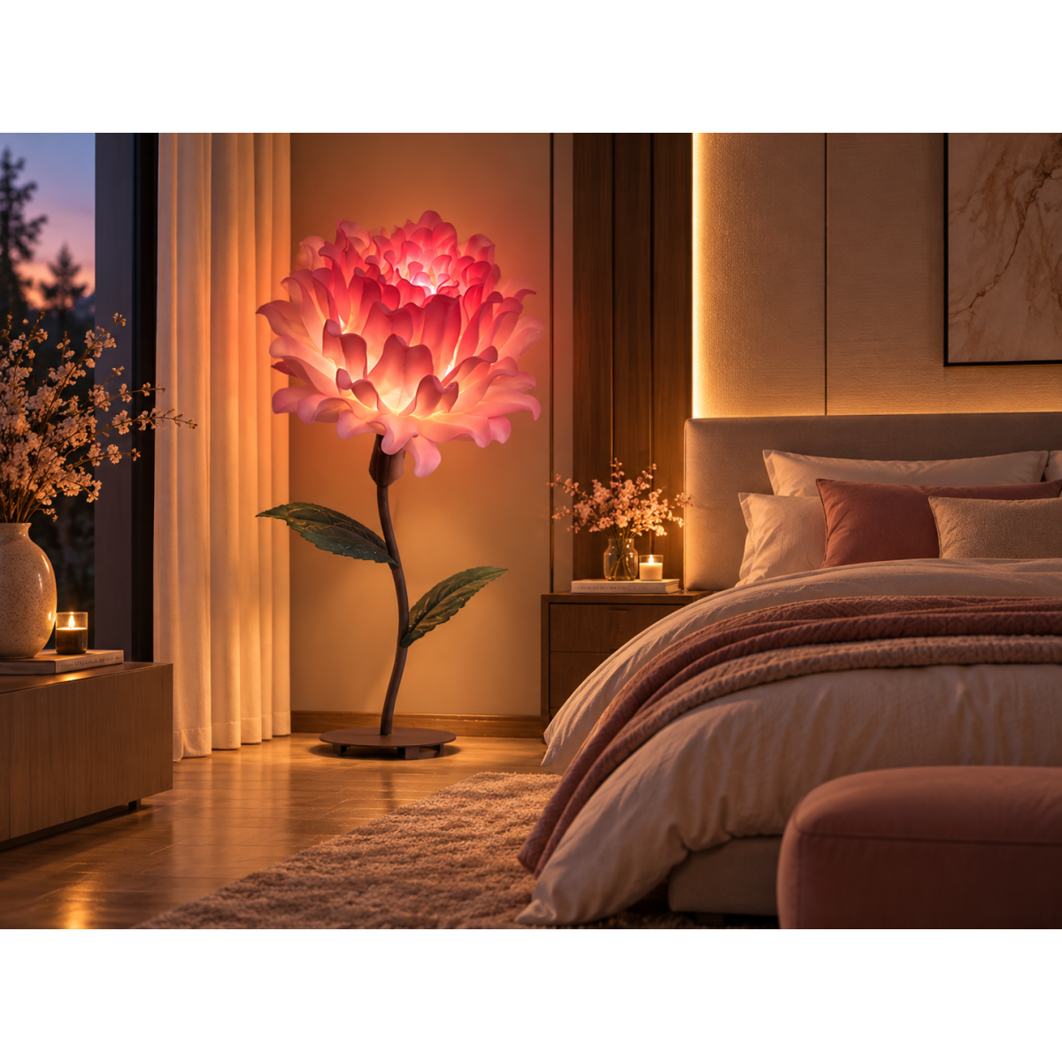 Decorațiune florală LED Suculent 1,5 m