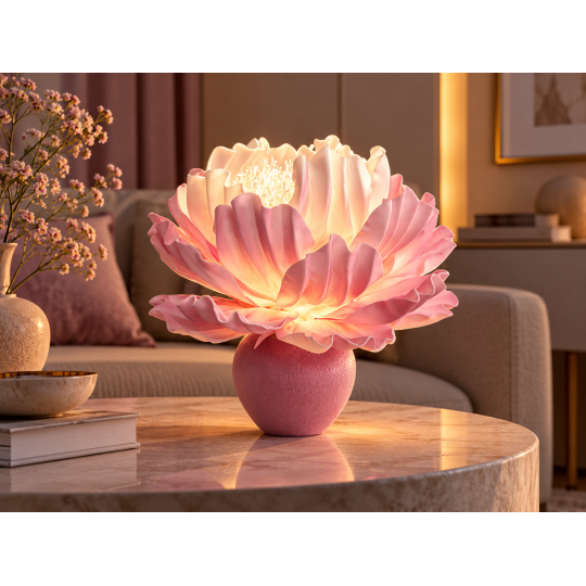 Decorațiune florală LED Bujor în ghiveci 45 × 35 cm