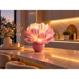 Decorațiune florală LED Bujor în ghiveci 45 × 35 cm