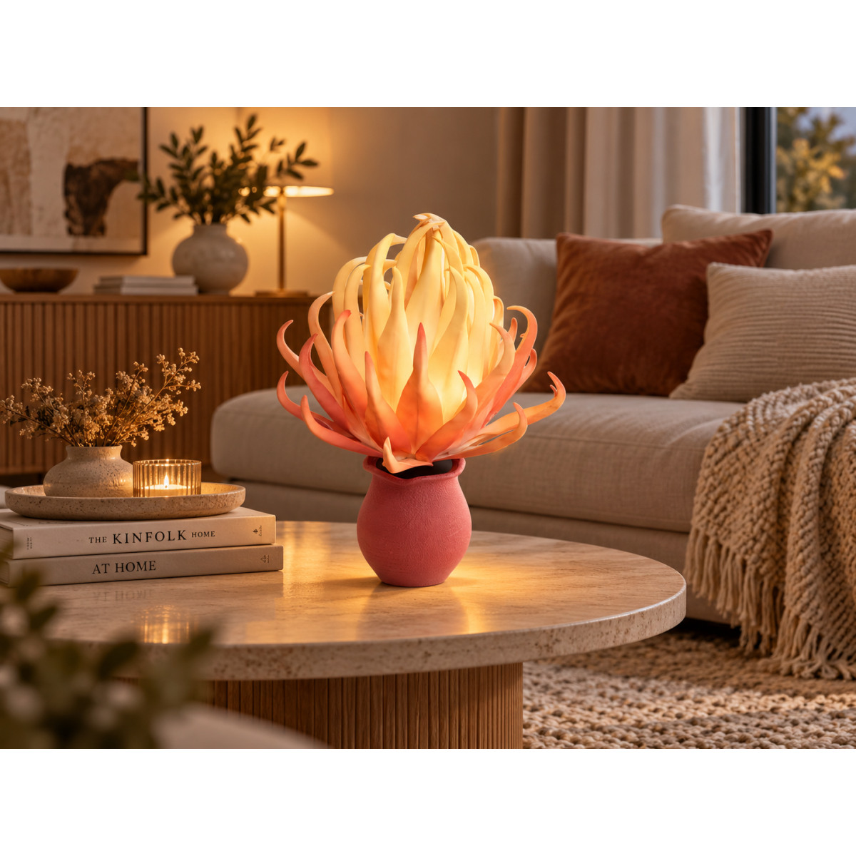 Decorațiune LED Aloe vera în ghiveci 45 × 25 cm