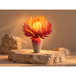 Decorațiune LED florală Floarea de foc în ghiveci 65 × 40 cm