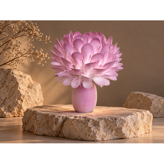 Decorațiune florală LED Protea regală în ghiveci 46 × 30 cm