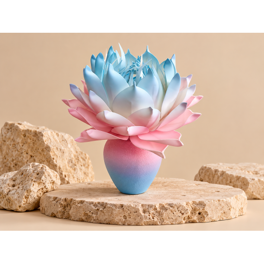 Decorațiune florală LED Magnolia în ghiveci 55 × 35 cm