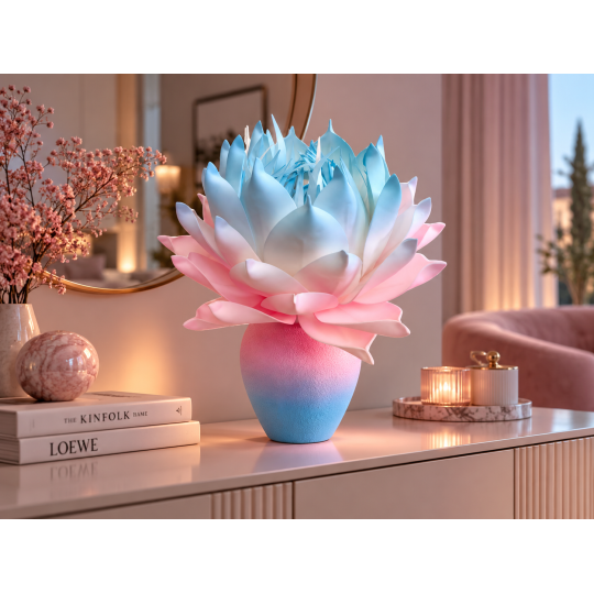 Decorațiune florală LED Magnolia în ghiveci 55 × 35 cm
