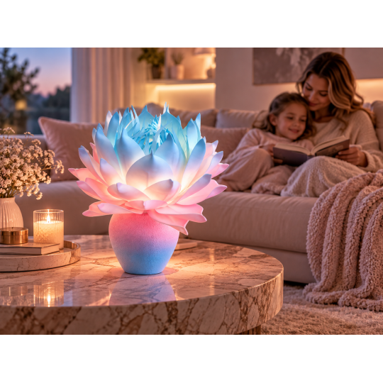 Decorațiune florală LED Magnolia în ghiveci 55 × 35 cm