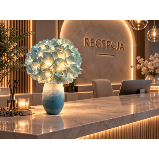 Decorațiune florală LED Hortensie în ghiveci 50 × 25 cm