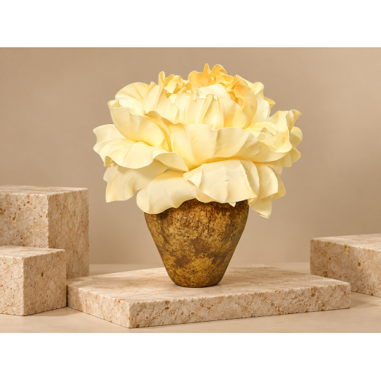 Decorațiune florală LED Bujor uriaș în ghiveci 60 × 60 cm