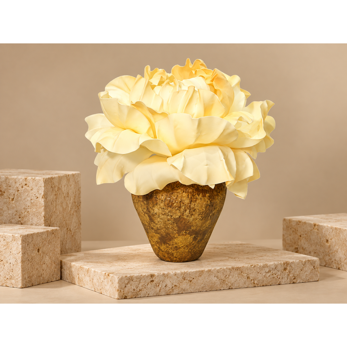Decorațiune florală LED Bujor uriaș în ghiveci 60 × 60 cm