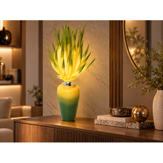 Decorațiune LED Aloe vera în ghiveci 80 × 40 cm