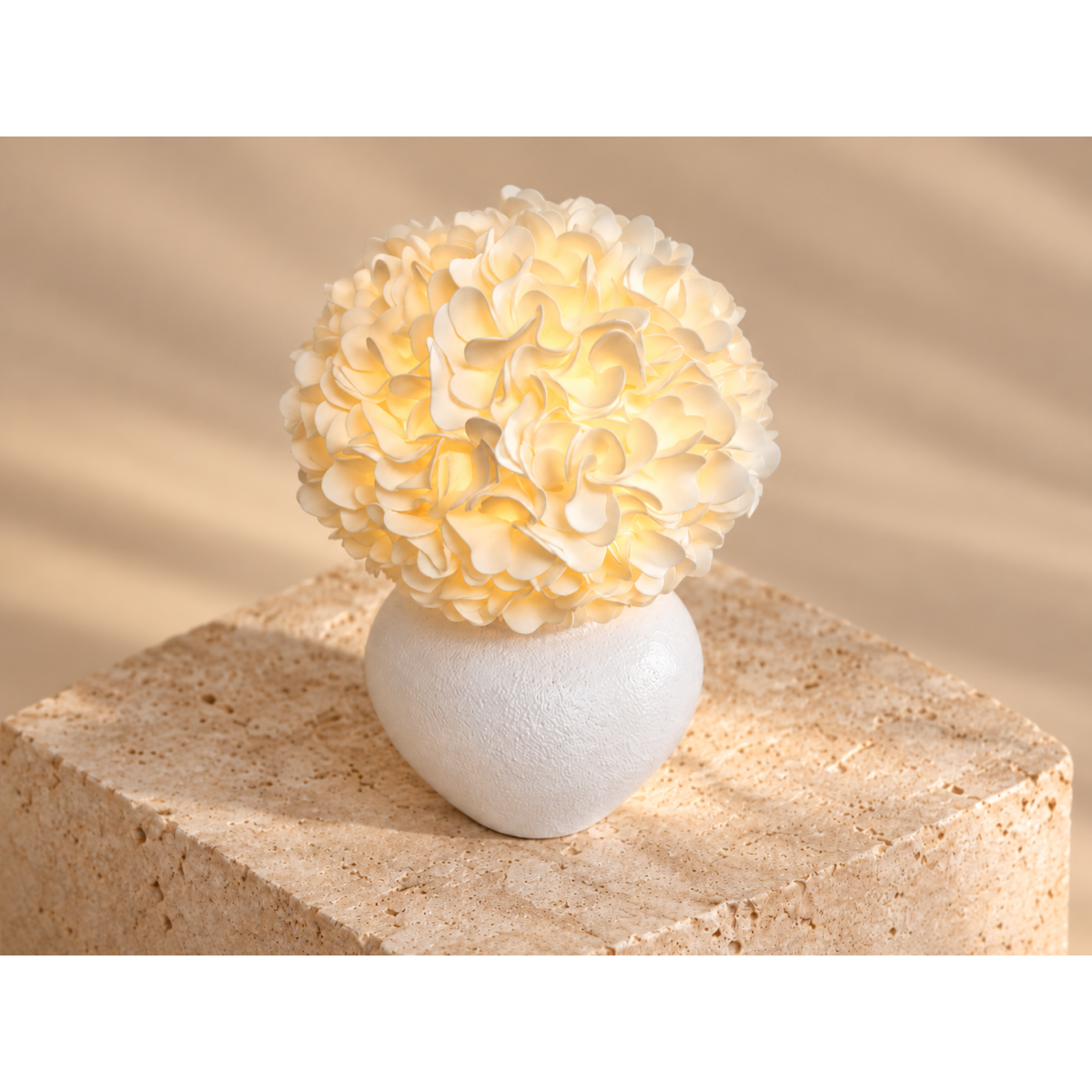 Decorațiune florală LED Hortensie în ghiveci 55 × 35 cm