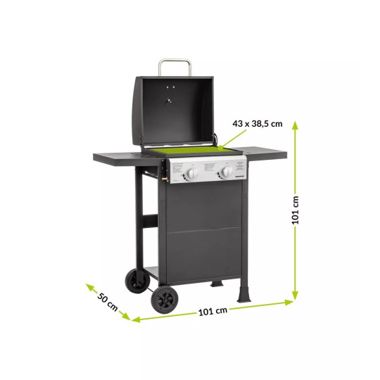 Grătar pe gaz de calitate cu 2 arzătoare