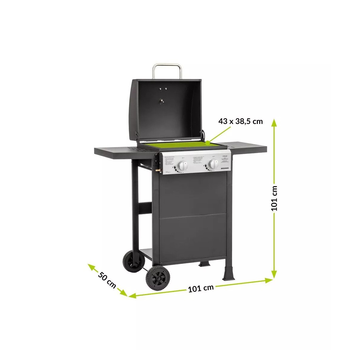 Grătar pe gaz de calitate cu 2 arzătoare