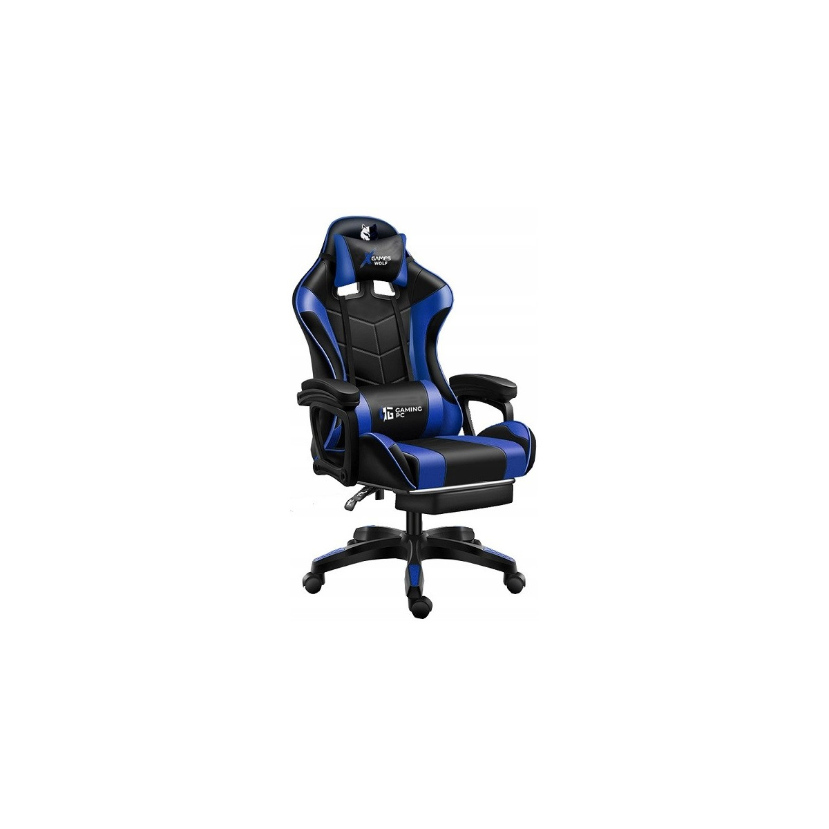 Scaun de gaming pentru PC de culoare albastră