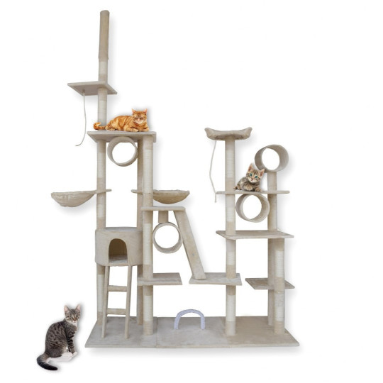 Ansamblu de joacă XXL bej pentru pisici