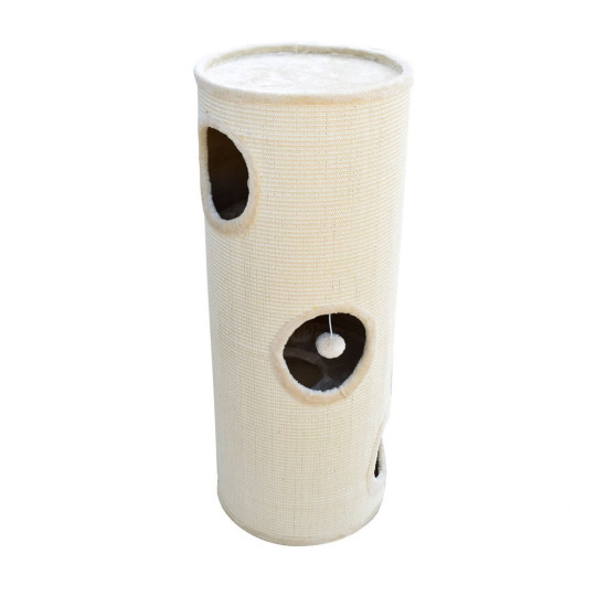 Și scratcher pentru pisici tunel cu 3 etaje în culoarea bej