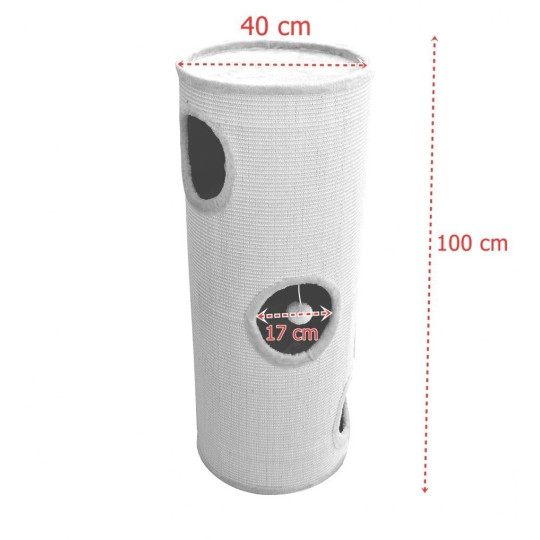 Și scratcher pentru pisici tunel cu 3 etaje în culoarea bej