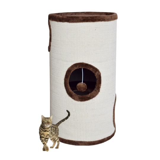 Tunel pentru pisici, culoare maro, 70 cm