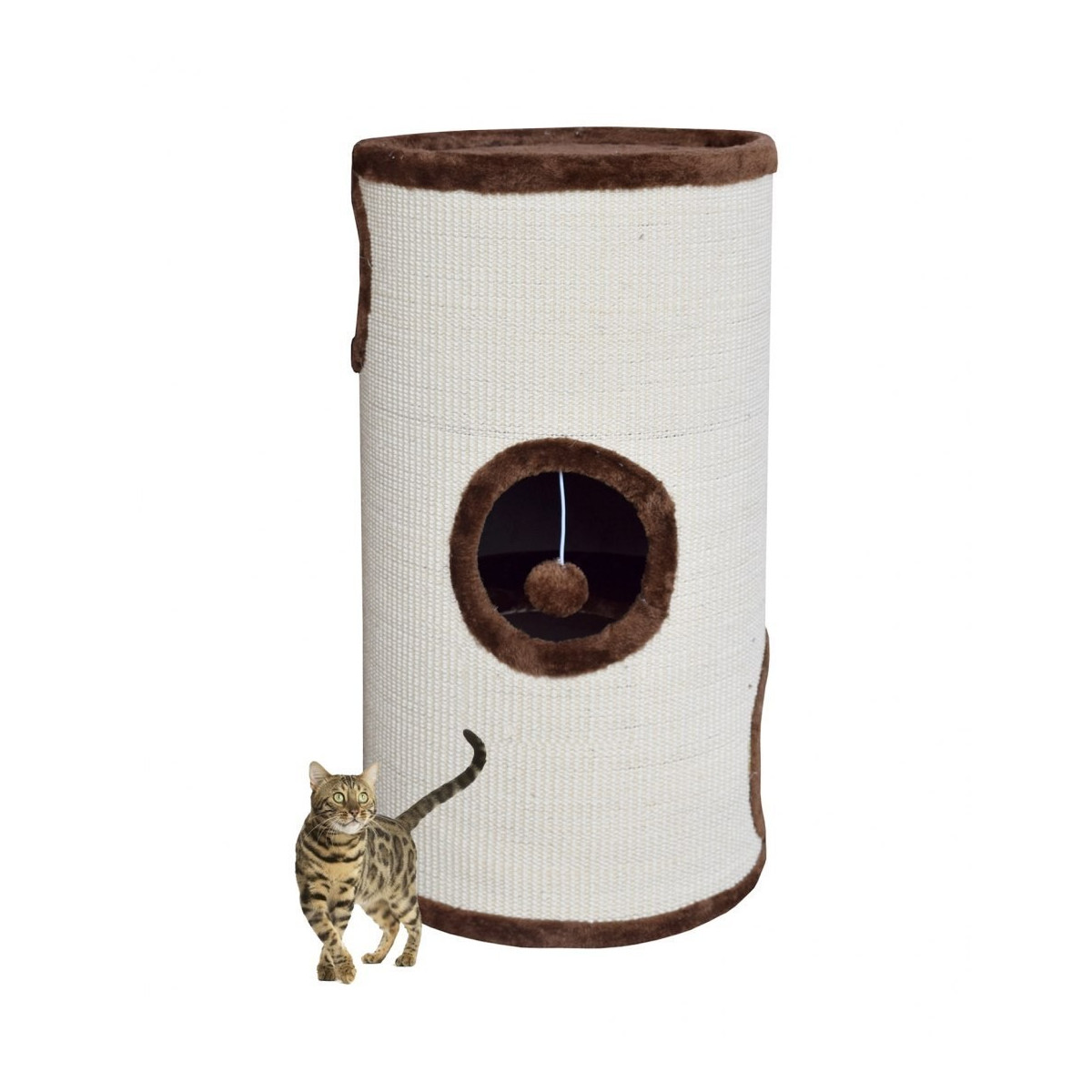 Tunel pentru pisici, culoare maro, 70 cm