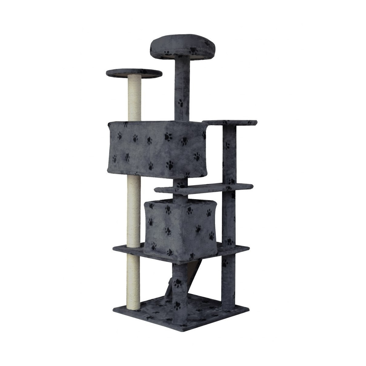 Copacul de zgâriat de culoare gri pentru pisici