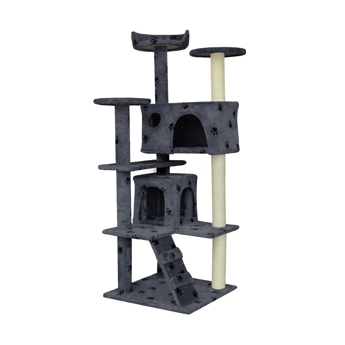 Copacul de zgâriat de culoare gri pentru pisici