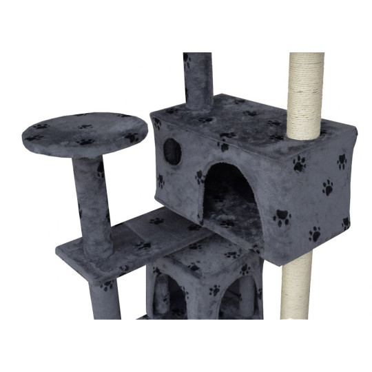 Copacul de zgâriat de culoare gri pentru pisici